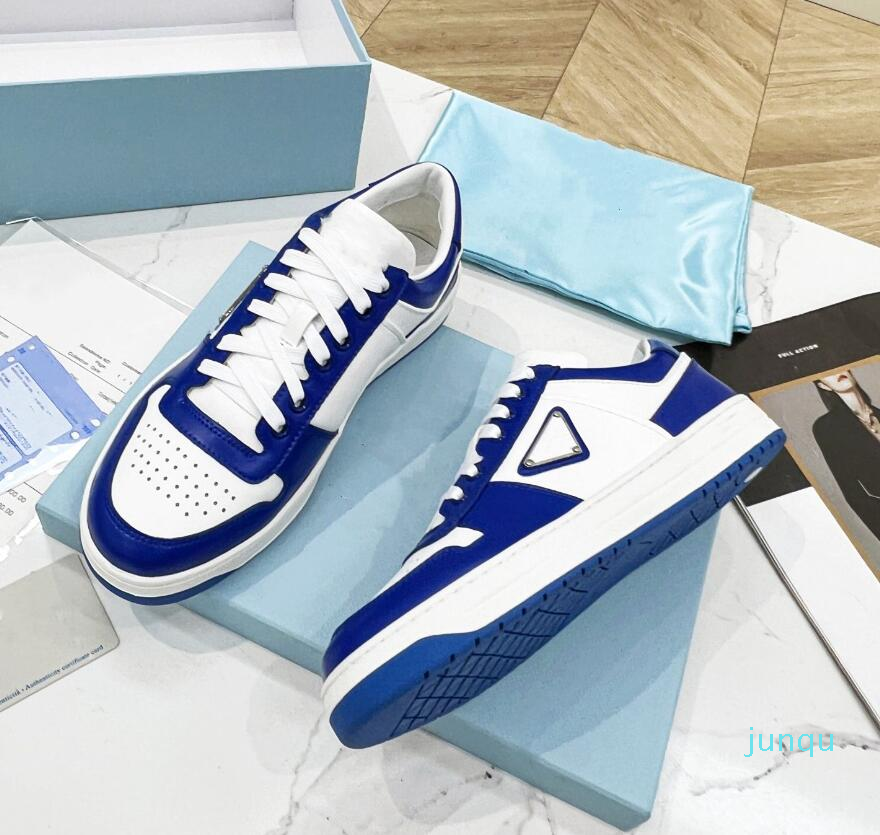 

2022 Classic Casual Shoes Downtown leather sneakers for Men and Couples Enamel Triangle Flat Sole Trainer Outdoor Walking Lace up Sneaker 032, #1