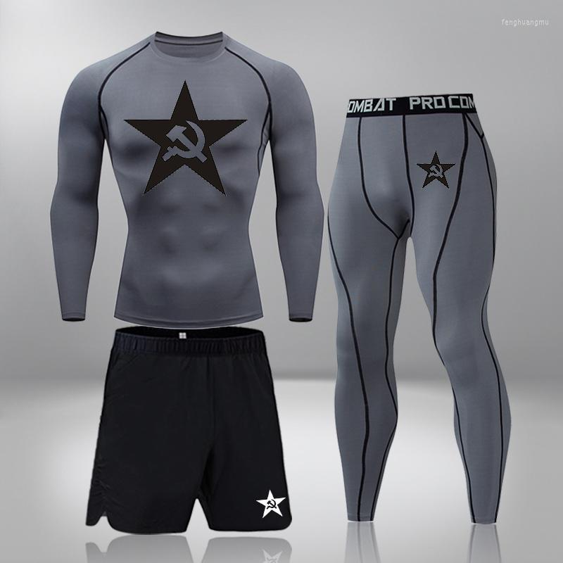 

Men' Tracksuits Quick-Drying Fitness Sports Shirt Warm Basic Layer Leggings Sets Winter Indoor Thermal Underwear Long-Sleeved Compression, 3-piece long sleeve