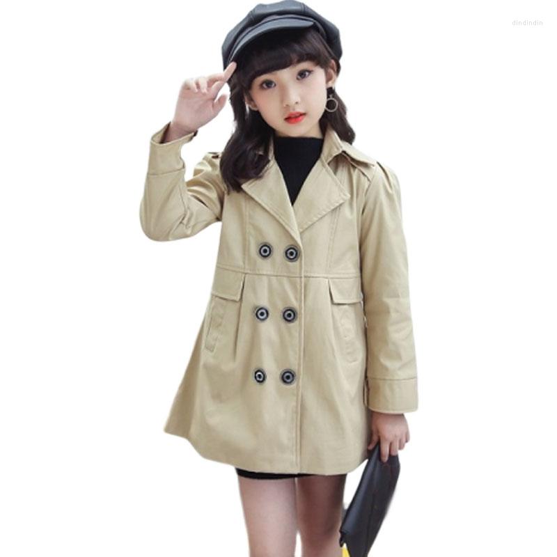 

Coat Autumn Winter Kids Girls Windbreaker Trench Coats Double Breasted Jackets For Clothing Tops Outerwear Clothes, Pink