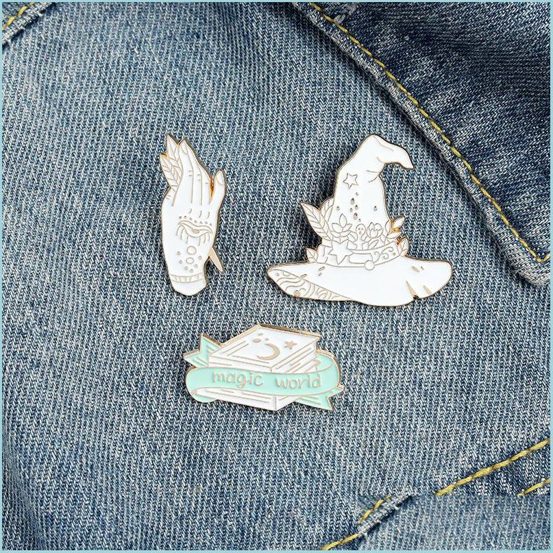 

Pins Brooches Punk Style Witch Enamel Brooches Pin For Women Fashion Dress Coat Shirt Demin Metal Funny Brooch Pins Badges Promotio Dh1Pn