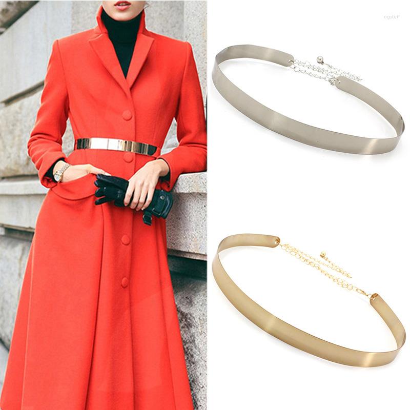 

Belts Luxury Fashion Women Metal Designer Brand Gold Silver Waist Strap Dress Coat Sweater Ladies Decorative Waistband