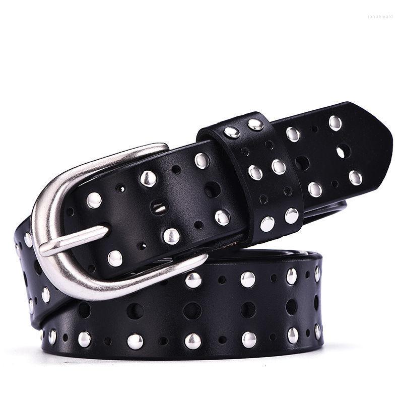 

Belts 06 Luxury Men's And Women's Leather Buckle Casual First Layer Cowhide Fashion Classic Gold Belt, Black