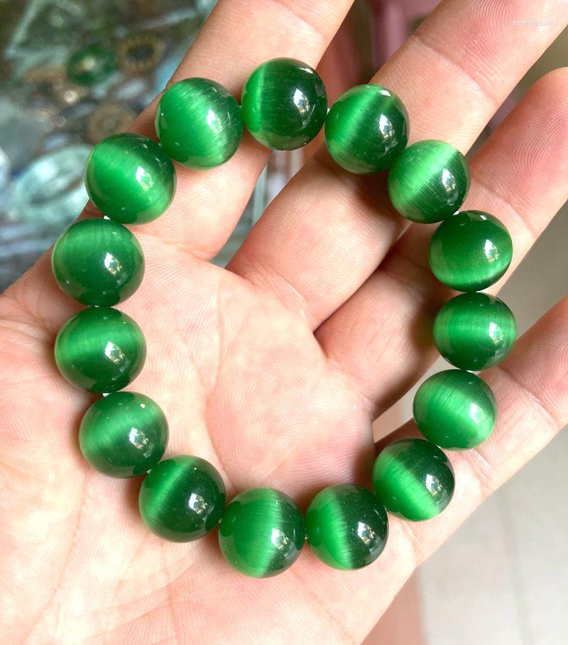 

Strand 14mm Green Beads Selenite Bracelet Gemstone Stone Crystal Reiki Healing