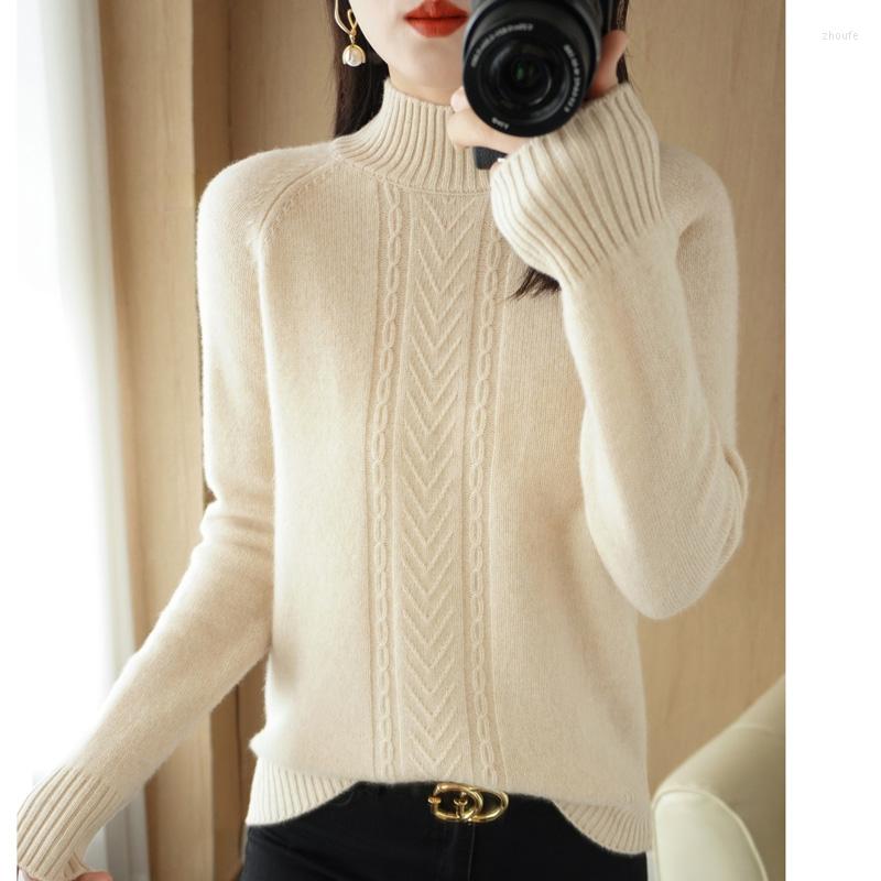 

Women's Sweaters Autumn And Winter Knitwear Women's Long-sleeved Semi-high Solid Color Diamond Fashion All-match Warm Bottoming Top, Black