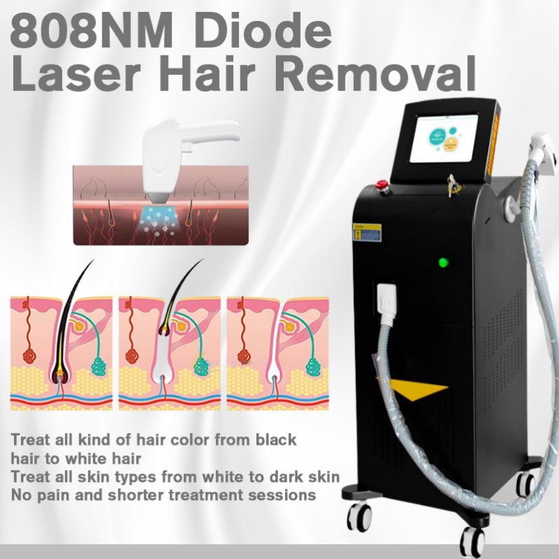 

Laser Machine 808Nm Painless Hair Removal Cooling Diode Laser 80 Million Shots Beauty Device