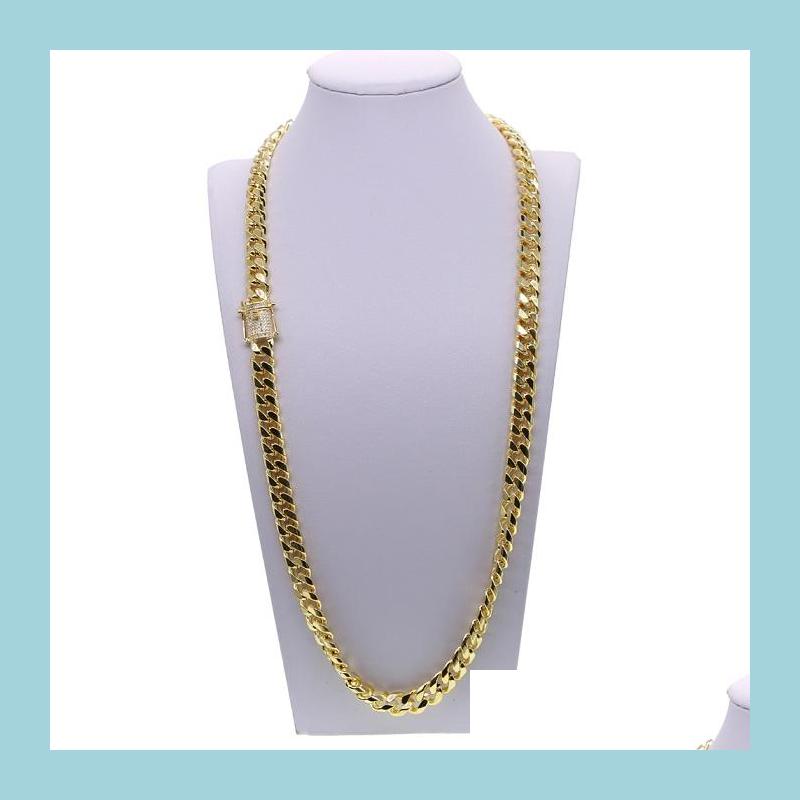 

Pendant Necklaces Iced Out Bling Cuban Necklace Set Fl Paved Cz Clasp Hip Hop Bracelet For Men Miami Link Gold Filled Mens Chain Dro Dhwef