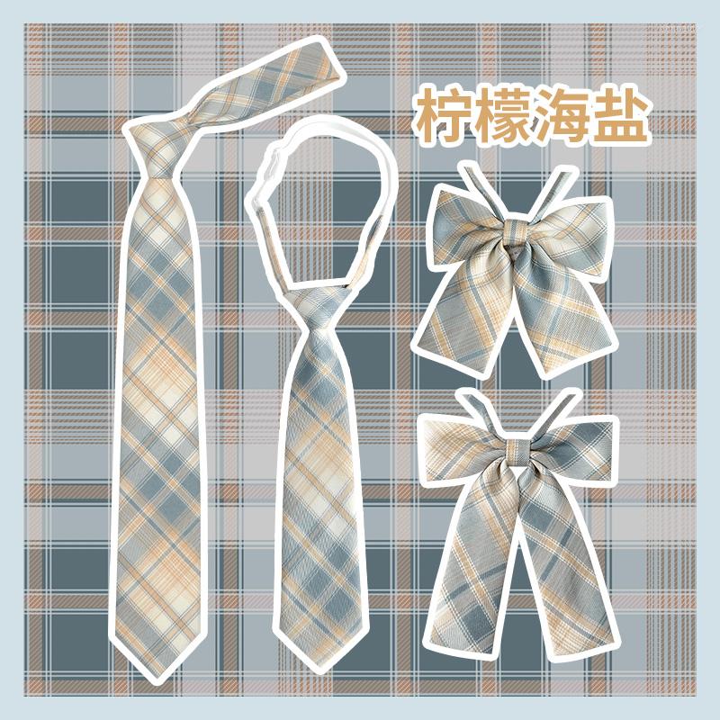 

Bow Ties Lemon Sea Salt Japanese Style JK Uniform Shirt Plaid Skirt Tie-Free Women's College DK Hand Tie Men's Fashioncravate