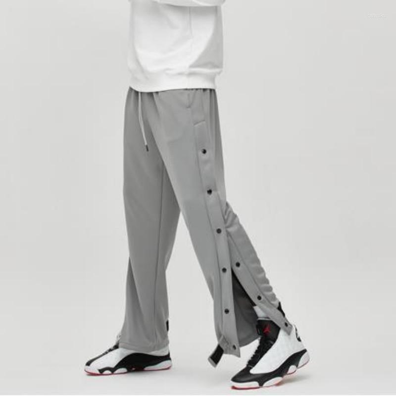 

Men's Pants Autumn Mens Casual Sweatpants Straight Male Button Elastic Waist Loose Joggers HipHop Basketball Trousers Boys Bottoms, Black