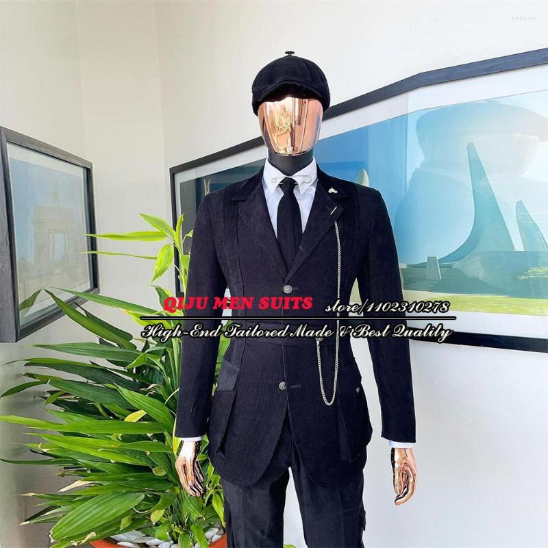 

Men's Suits Chic Corduroy Men Slim Fit Single Breasted Coat Pant Last Design Business Office Wear Costume Homme Mariage Groom Blazer, Red