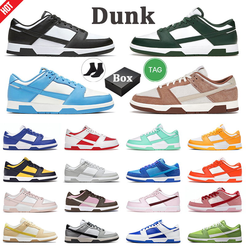 

With Box Men Women Panda Low Running Shoes White Black Rose Whisper Fog UNC Kentucky Medium Curry Court Purple GAI mens trainer sneakers, # 48