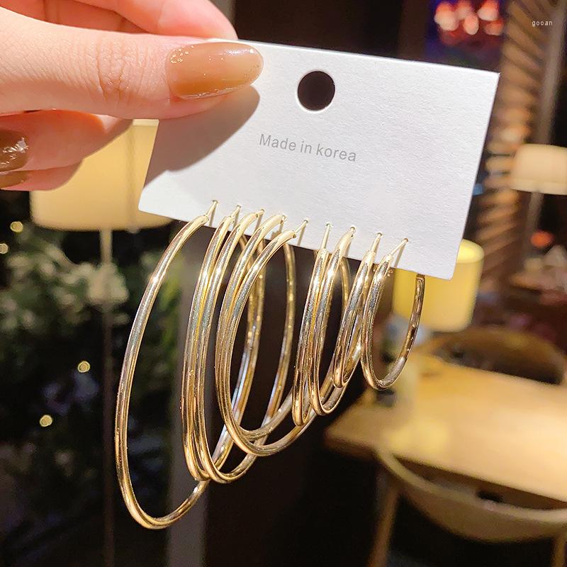 

Hoop Earrings Gold/Silver Color Europe Classic Exaggerated Big Circle Hopp For Women Party Fashion Jewelry Accessories Gifts YEA571