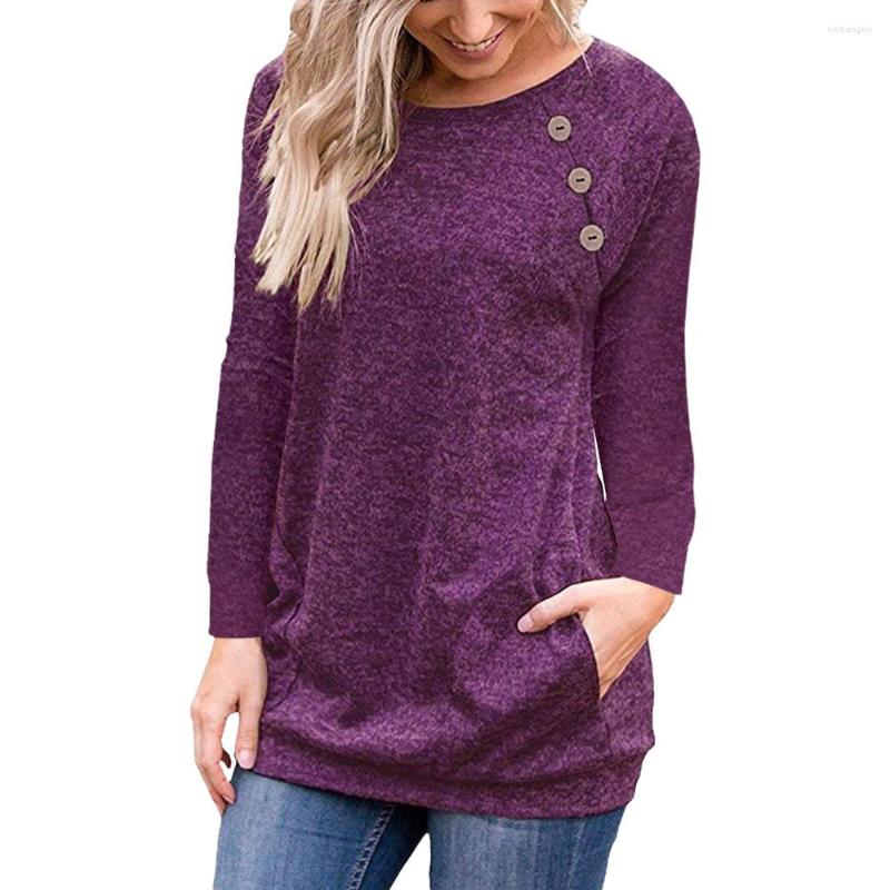 

Women' Sweaters Women' Knitted Sweater 2022 Autumn Winter European And American Solid Color Tops Round Neck Loose Buttons Ppullover, Green