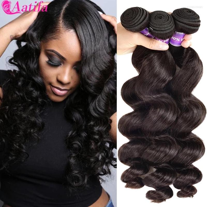 

Human Hair Bulks Malaysian Bundles Loose Wave 1/2/3/4 8-28 Inch Weave Remy Natural Color Aatifa
