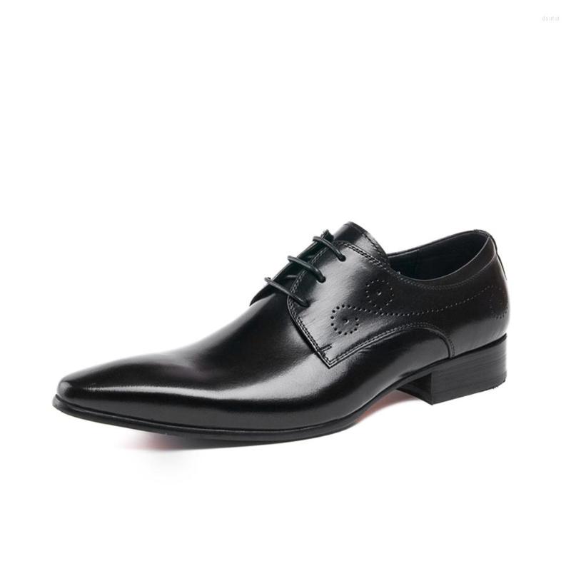 

Dress Shoes Autumn Winter Men's Casual Leather British Office Genuine Business Wedding Formal For Men, Black