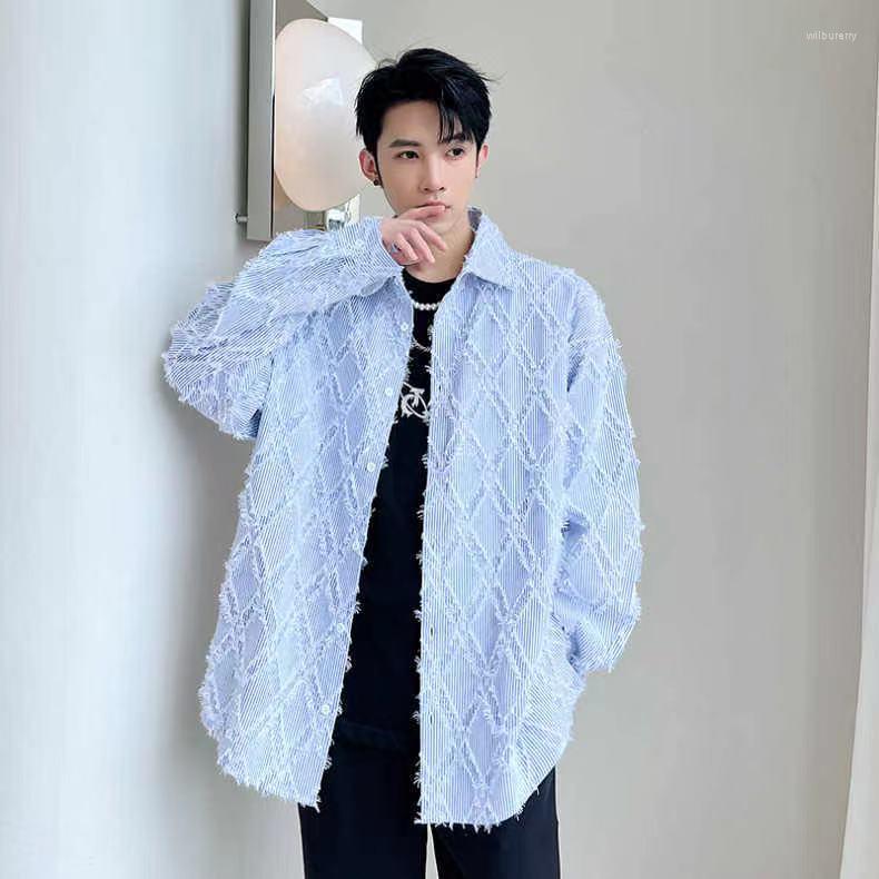

Men's Casual Shirts T1091 Fashion Men's 2022 Runway Luxury European Design Party Style Clothing, Picture shown