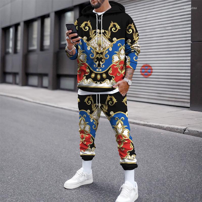 

Men's Tracksuits Men Hoodie Personality 3D Printing Long-sleeve Autumn And Winter Sweatshirts Oversized 2 Piece Set Outfit, Set7