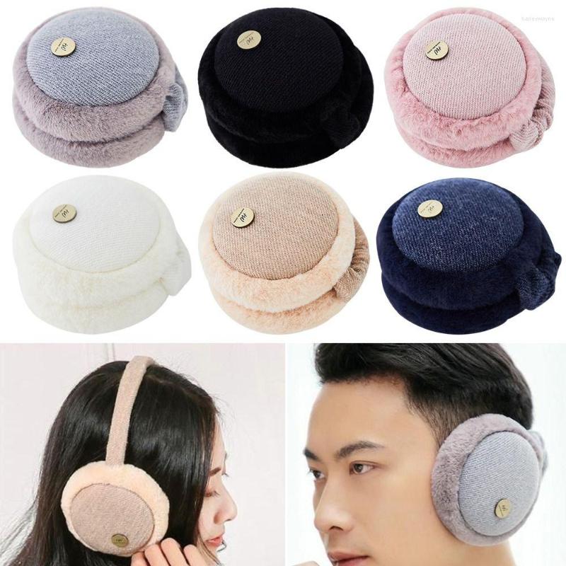

Berets Fashion Foldable Plush Earmuffs Soft Portable Winter Ear-Muffs Ear Warmer Women Men Outdoor Cold Protection Earflaps, Black