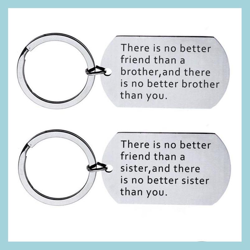 

Keychains Lanyards There Is No Better Friend Than Letter Stainless Steel Women Men Keychains Couple Lover Key Chains Ring Promotio Dhvao