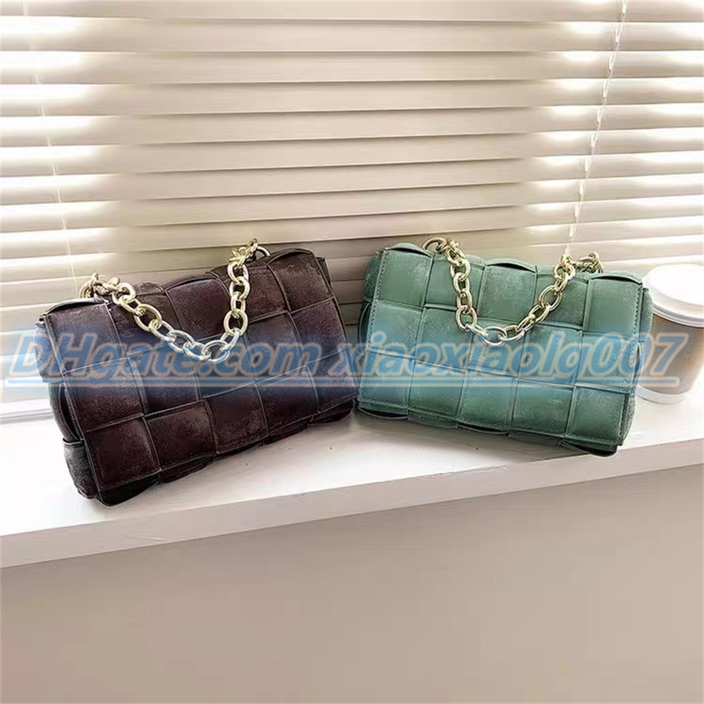 

TopQuality shoulder bags Hand woven Grind arenaceous leather chain totes Luxury designer Multi color selection Women Handbags cassette Cross Body Purses, Yellow