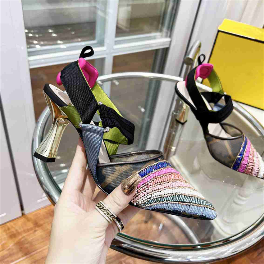 

Top Design Dress Shoes Fendyity Fashion Women Leather High Heel Letter Logo Party Wedding Tourism Holiday Casual Flat Shoes 01-017