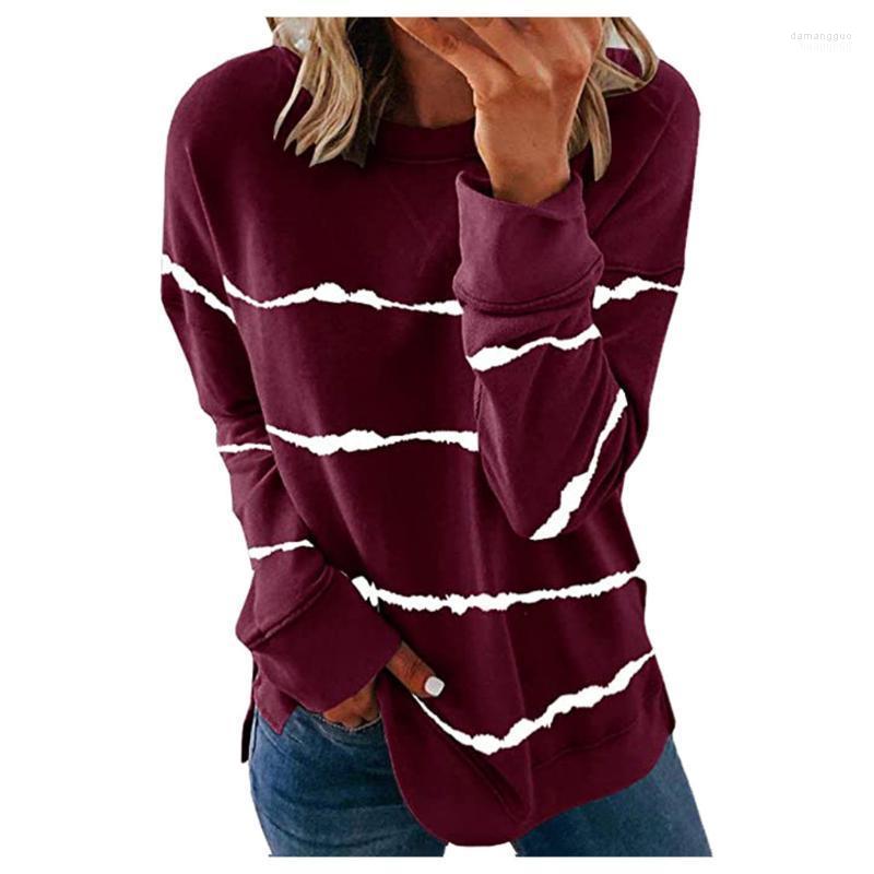 

Women' Hoodies Women' & Sweatshirts Casual Striped Thermal Crewneck Long Sleeve 2022 Autumn Fashion Loose Female #3, White