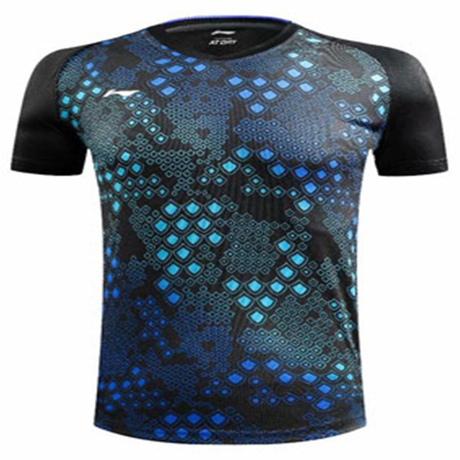 

New Li Ning Badminton Shirt Men Women Badminton T-Shirts LiNing Tennis Team Jersey Quick dry SportWear Clothes Table Tennis284v, Black shirt