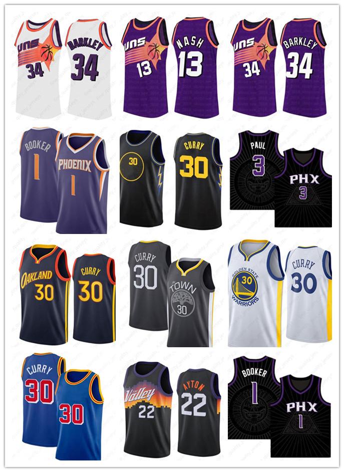 

2022 high quality Stephen 30 Curry Men Basketball Jerseys DeAndre 22 Ayton Devin 1 Booker Steve 13 Nash Charles 34 Barkley Camisetas de balo