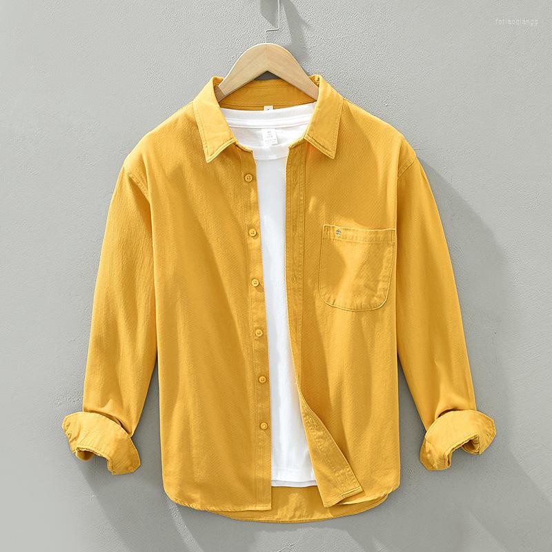 

Men's Casual Shirts Men's Long Sleeve Lapel Shirt Youth Pocket Embellished Loose TOP, Blue