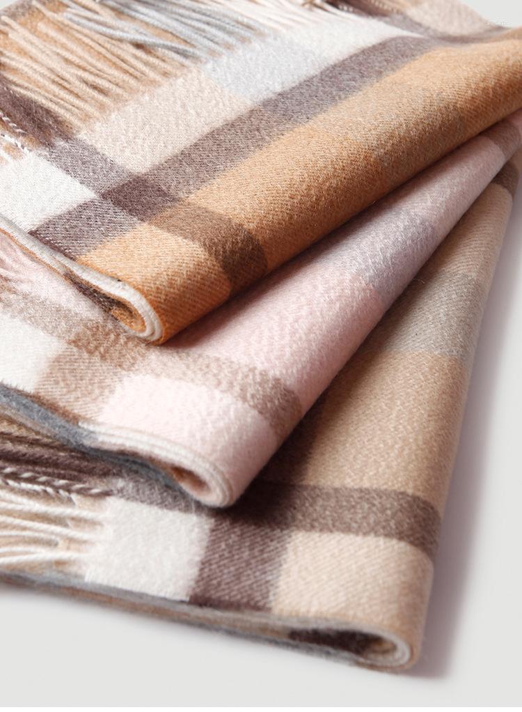 

Scarves Cashmere Scarf Women Plaid Inner Mongolia Wool Shawl Women's Stripe Ripple