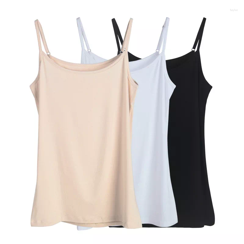 

Camisoles & Tanks Women Summer Girl Sexy Strap Cotton Sleeveless Thin Camisole Vest Solid Top Base Tops Female Undies, Black