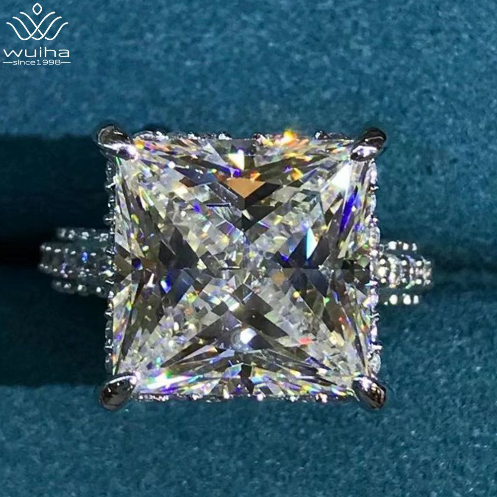 

Solitaire Ring WUIHA 925 Sterling Silver 3EX Princess Cut 6 CT VVS D Color Created Wedding Engagement Customized Fine Jewelry 221107