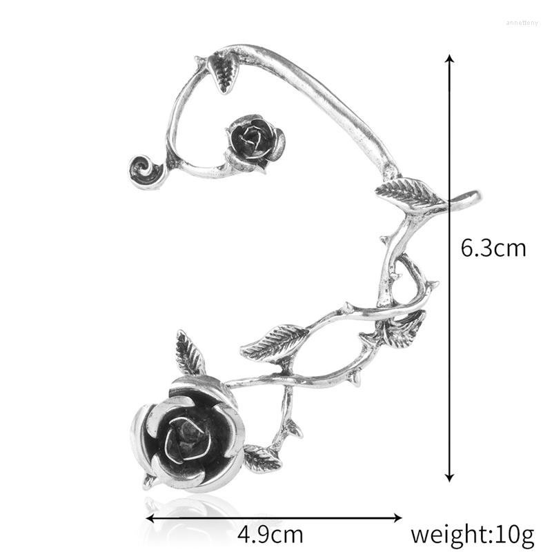 

Backs Earrings Ear Cuff Earring Dark Elf Clip Punk Fairy No Piercing For Women Silver Color Goth Halloween Earcuff Jewelry Party