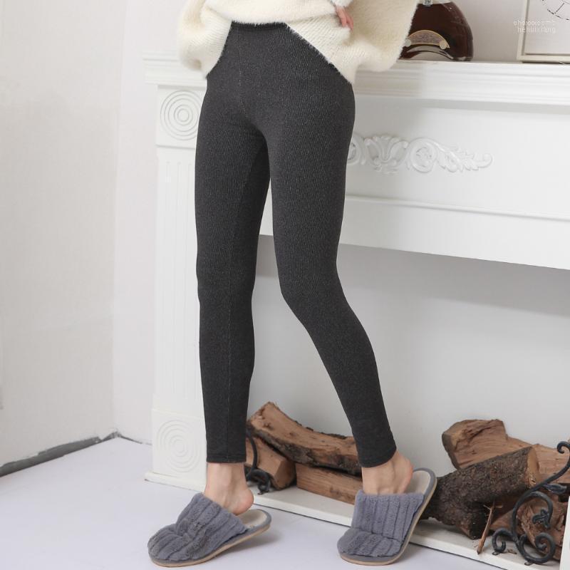 

Women' Leggings Women' 2022 Autumn Winter Knitted Plus Size Women Slim High Spandex Workout Legging Woman Stretch Black Gray Brown
