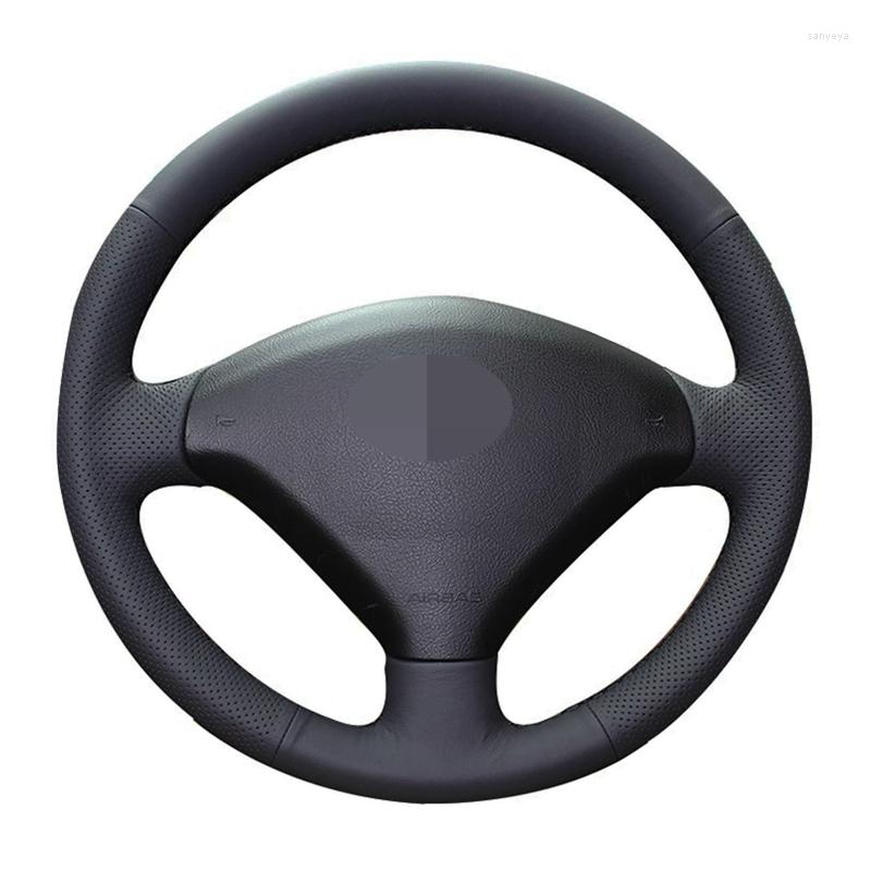 

Steering Wheel Covers No-Slip Black Artificial Leather Car Cover For 307 2001-2008 SW 2005-2008 Accessories
