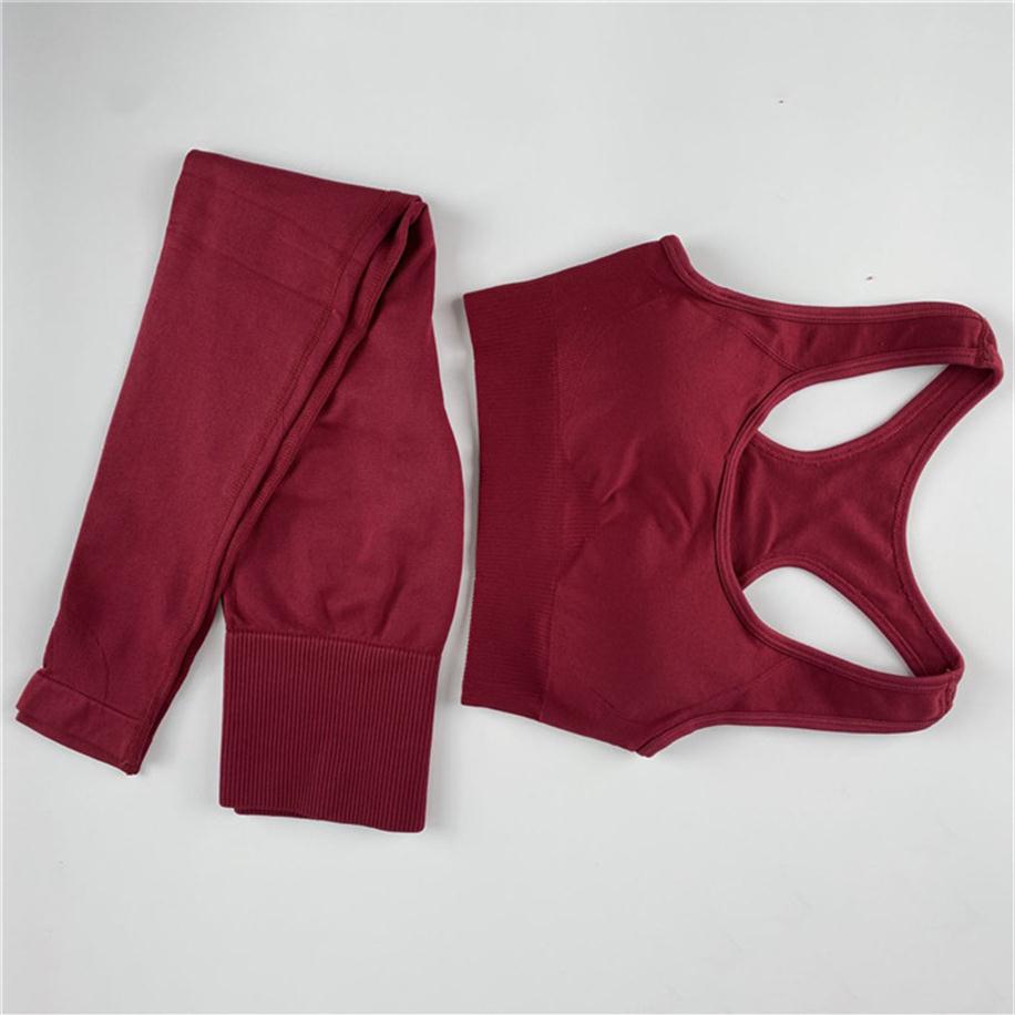 

Seamless Workout Yoga Set Sport Leggings And Top Set Yoga Outfits For Women Sportswear Athletic Clothes Gym Sets 2 piece Y040307d, Dark navy