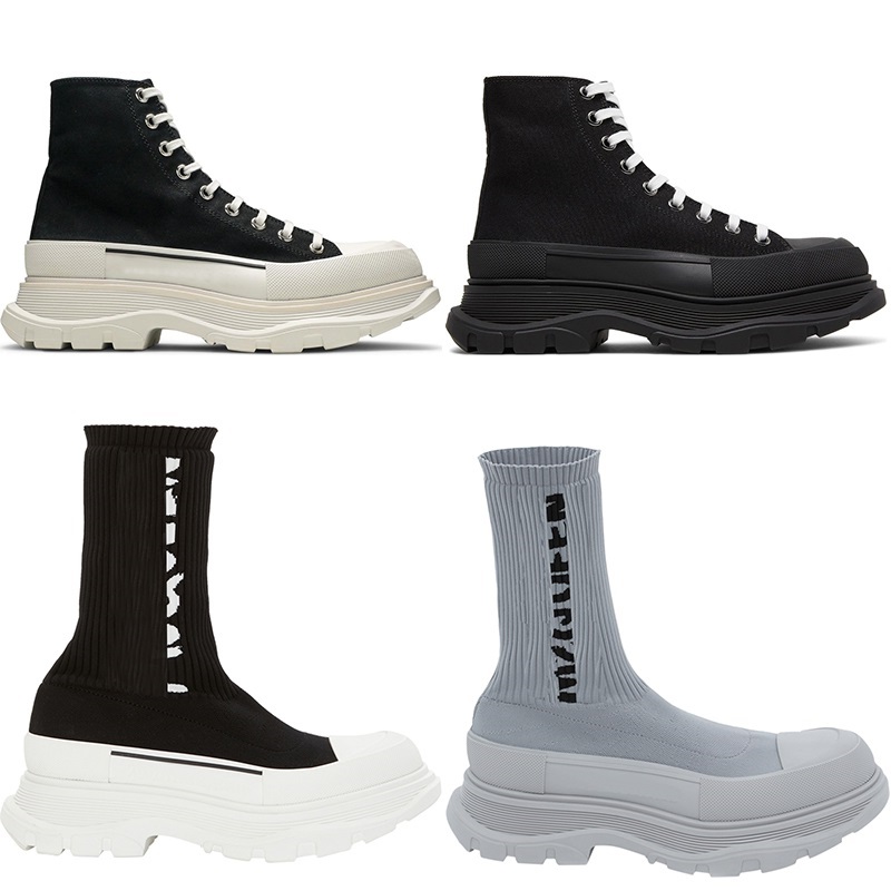 

Tread Slick Boots For Beige Leather Womens Fashon Luxury Knit Runers Sneakers Triple Black White Brwon Girls Woman Designer Booties Winter Mens Knit Socks Shoes