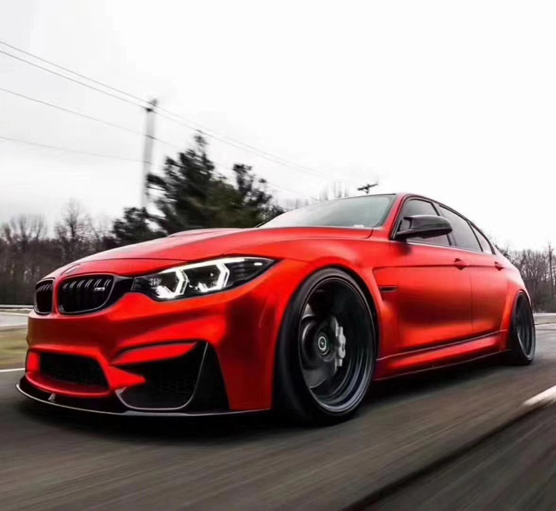 

Matte Satin Blood Red Vinyl Wrap Film Adhesive Decal Sticker china Red Metallic Car Wrapping Roll Foil PET liner