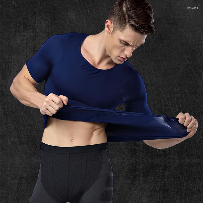 

Men's T Shirts High Quality Men Jersey T-shirt Quick Dry Fitness Compression Drying Clothes Male Elastic Slimming Body Camisa Masculina, Black