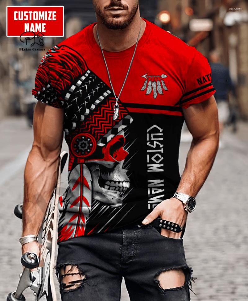 

Men's T Shirts PLstar Cosmos 3DPrint Est Native Cheif Rooster Custom Name Unique Man/Woman Harajuku Streetwear Casual T-Shirt Short Sleeve 2