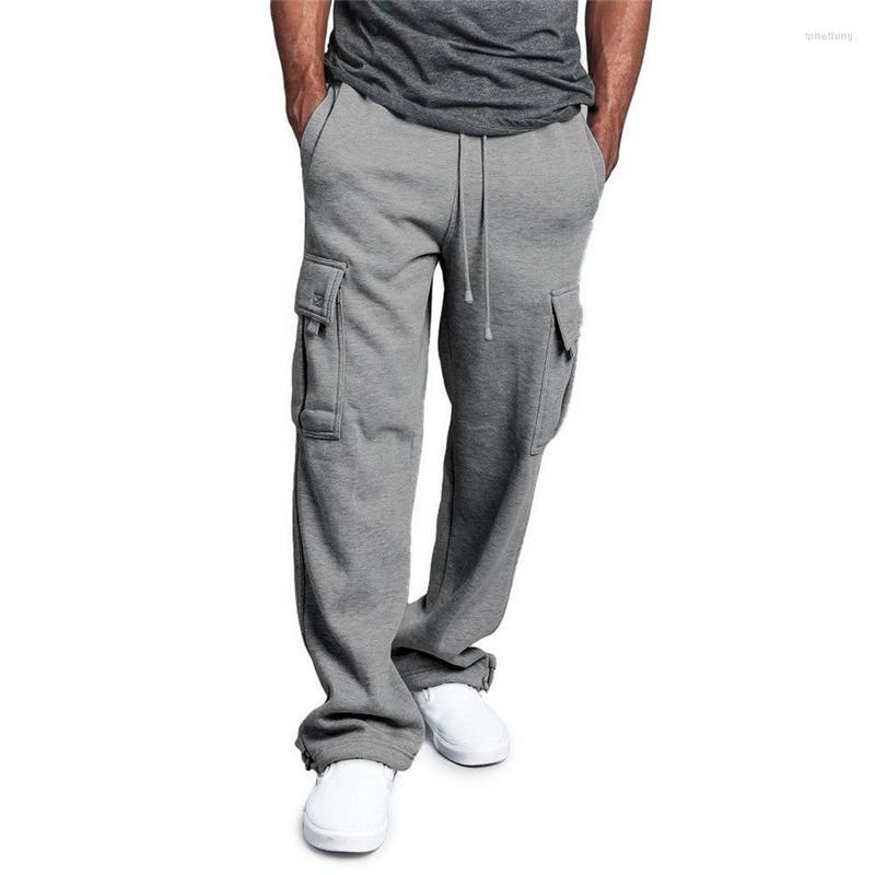 

Men's Pants Men's Men's Urban Straight Leg Jogger 2022 Mens Trousers Solid Multi-pocket Sweatpants -3XL Bodybuilding Gyms, Black
