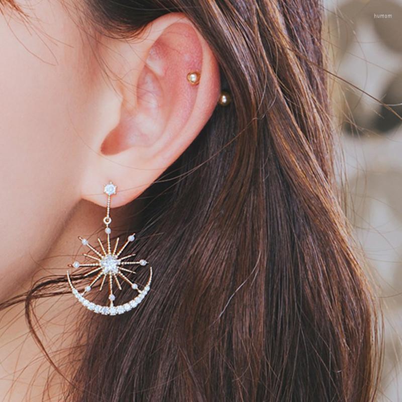 

Dangle Earrings Trendy Crystal Geometric Women Solar Moon For Drops Bohemian