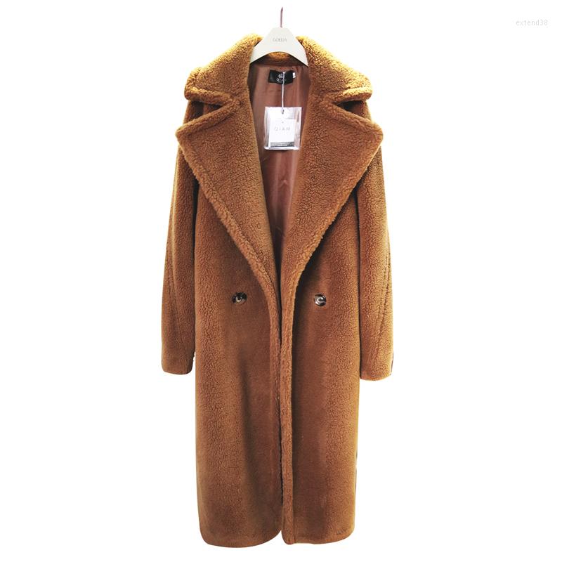 

Women' Fur 2022 Winter Women Thick Warm Teddy Coat Female High Street Oversized Jackets And Coats Ladies Lamb Wool Faux, Red