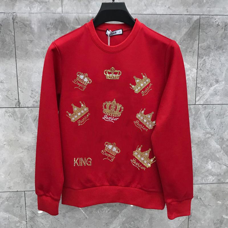

Men's Hoodies 2022 Top Quality Plus Size Thicken Men's Hoodie Crown Diamond Brand Oversized Sweatshirt Winter And Autumn Pullover, As shown asian size