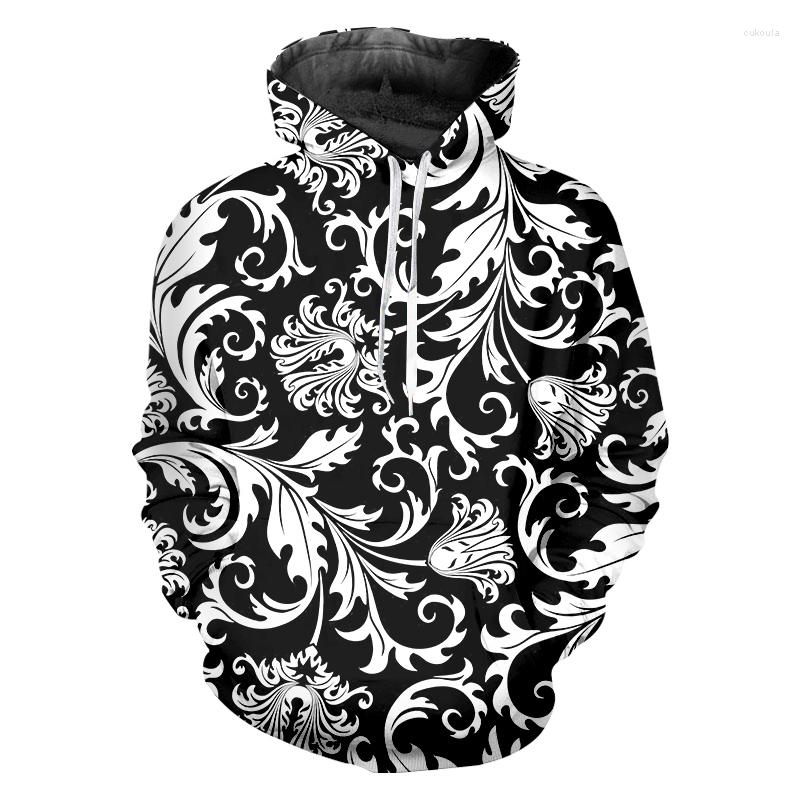 

Men's Hoodies Baroque Men's 3d Printed Royal Black White Luxury Pattern Sweatshirt Hoodie Men Women Plus Size Long Sleeve Pullover, 00195
