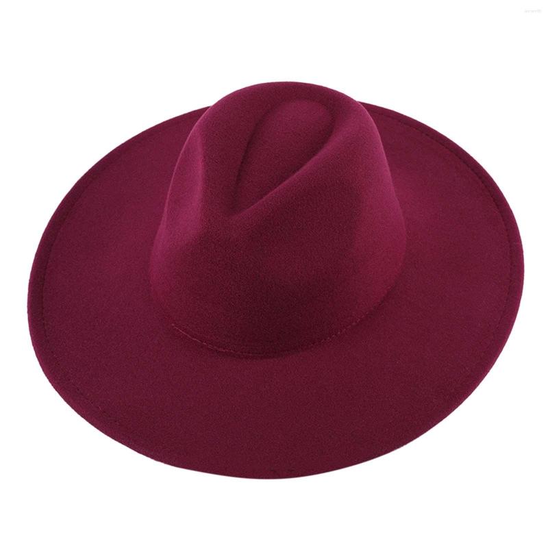 

Ball Caps Unisex Fashion Solid Color British Large Woolen Jazz Hat, Black