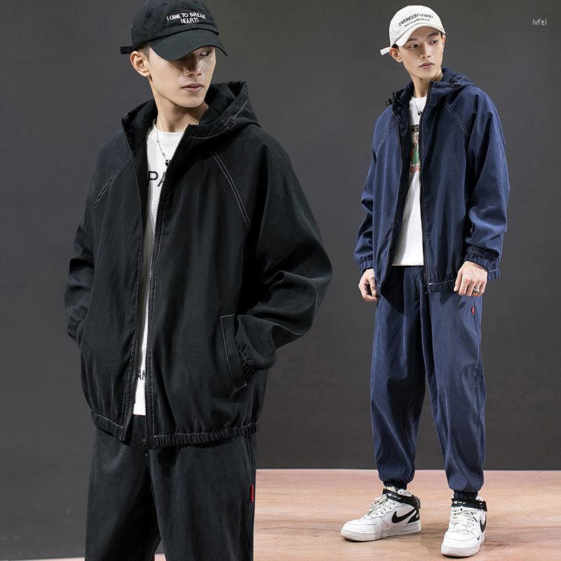 

Men's Tracksuits Men Fall Men's Sets Clothing Sweatsuit Jacket Pants Suit Fashion Clothes Trousers Sportswear Sweatpants Y971, Black