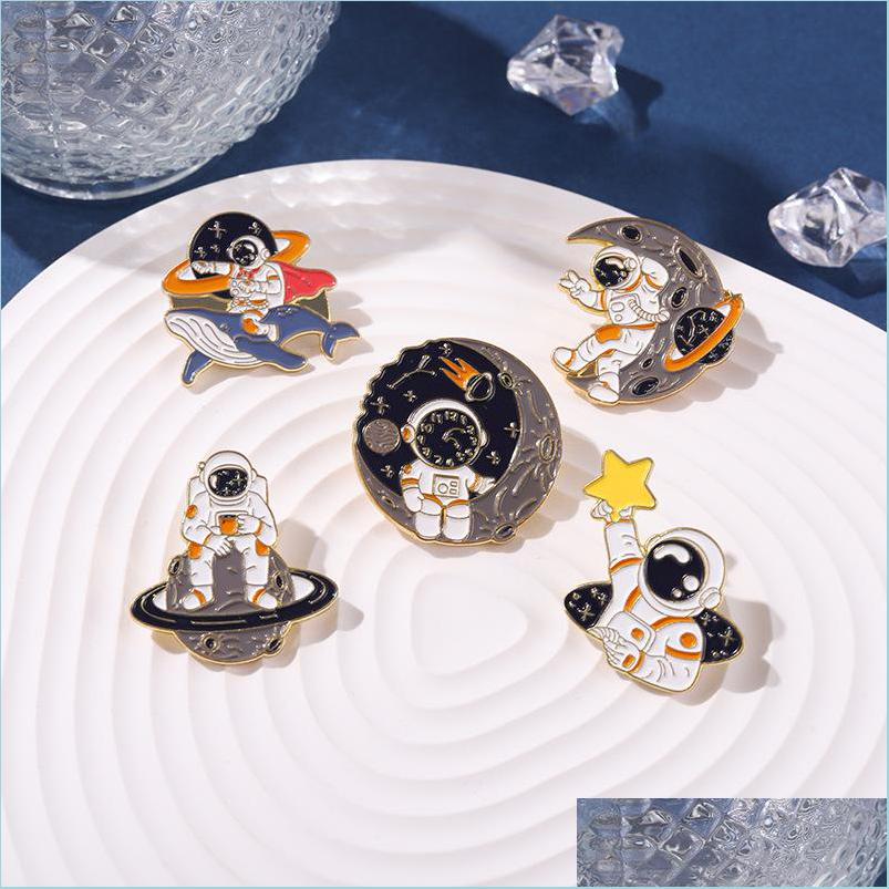 

Pins Brooches Cute Vintage Spaceman Brooches Pin For Women Men Fashion Dress Coat Shirt Demin Metal Funny Brooch Pins Badges Promot Dhj9U