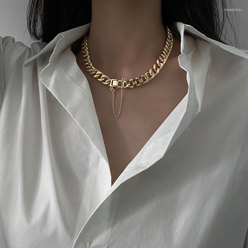 

Choker Fashion Cuban Short Necklace Stainless Steel Solid Women's Personality Versatile Hip Hop Pendant Chain Party Jewelry