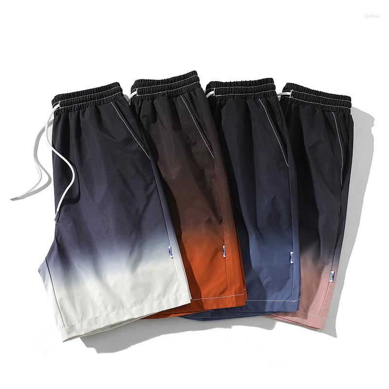 

Men's Shorts Summer Retro Gradual Change Casual Men High Street Loose Knee Length Pants 2023 Japan Style Trendy Sports, White