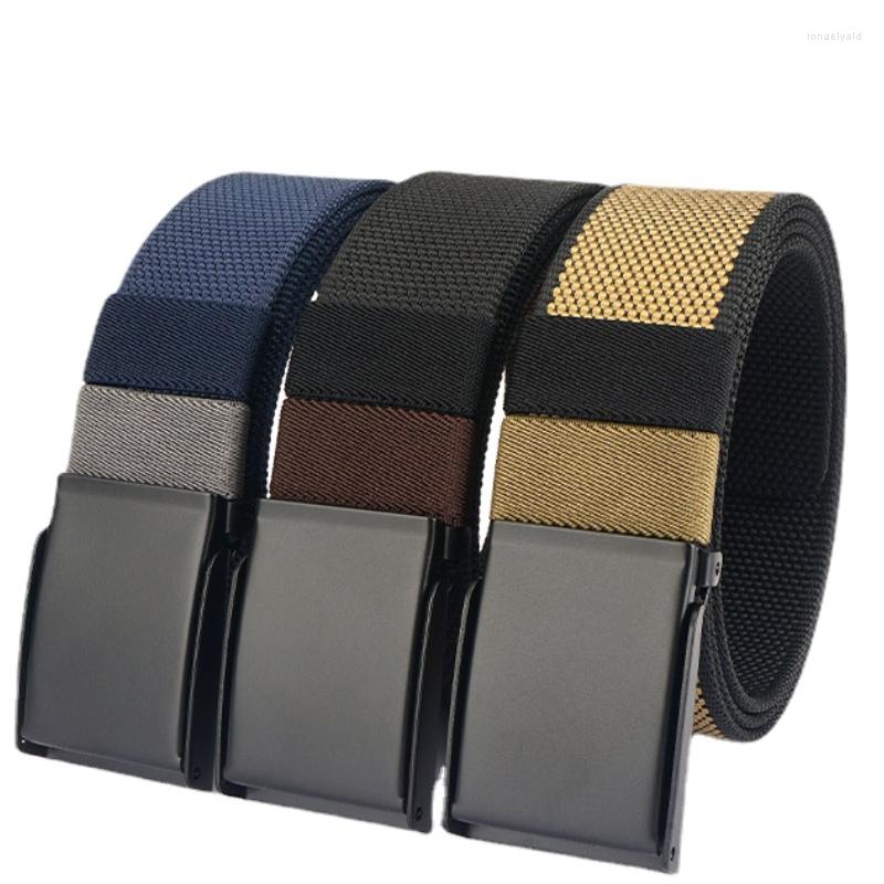 

Belts Metal Buckle Double Face Nylon Belt Men And Women's Casual Simple Student Versatile Canvas, Black